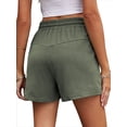 thumbnail image 2 of Hanerdun Women Sports Gym Shorts Female Elastic Waist Athletic Bottom Green M, 2 of 6
