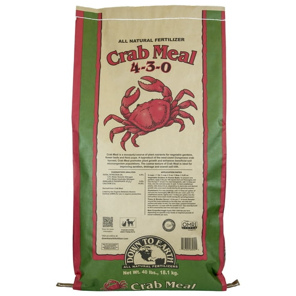 Down to Earth (#DTE03940) Organic Crab Meal Fertilizer Mix 4-3-0, 40 lb