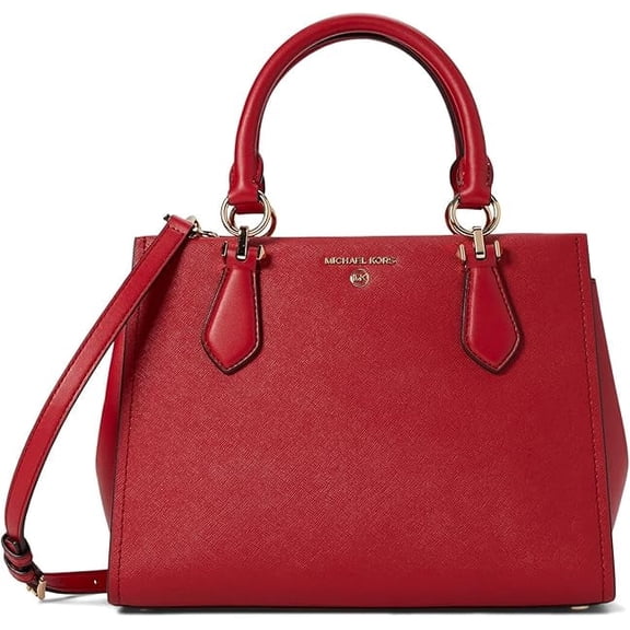 Michael Kors Marilyn Medium Saffiano Leather Satchel, Crimson