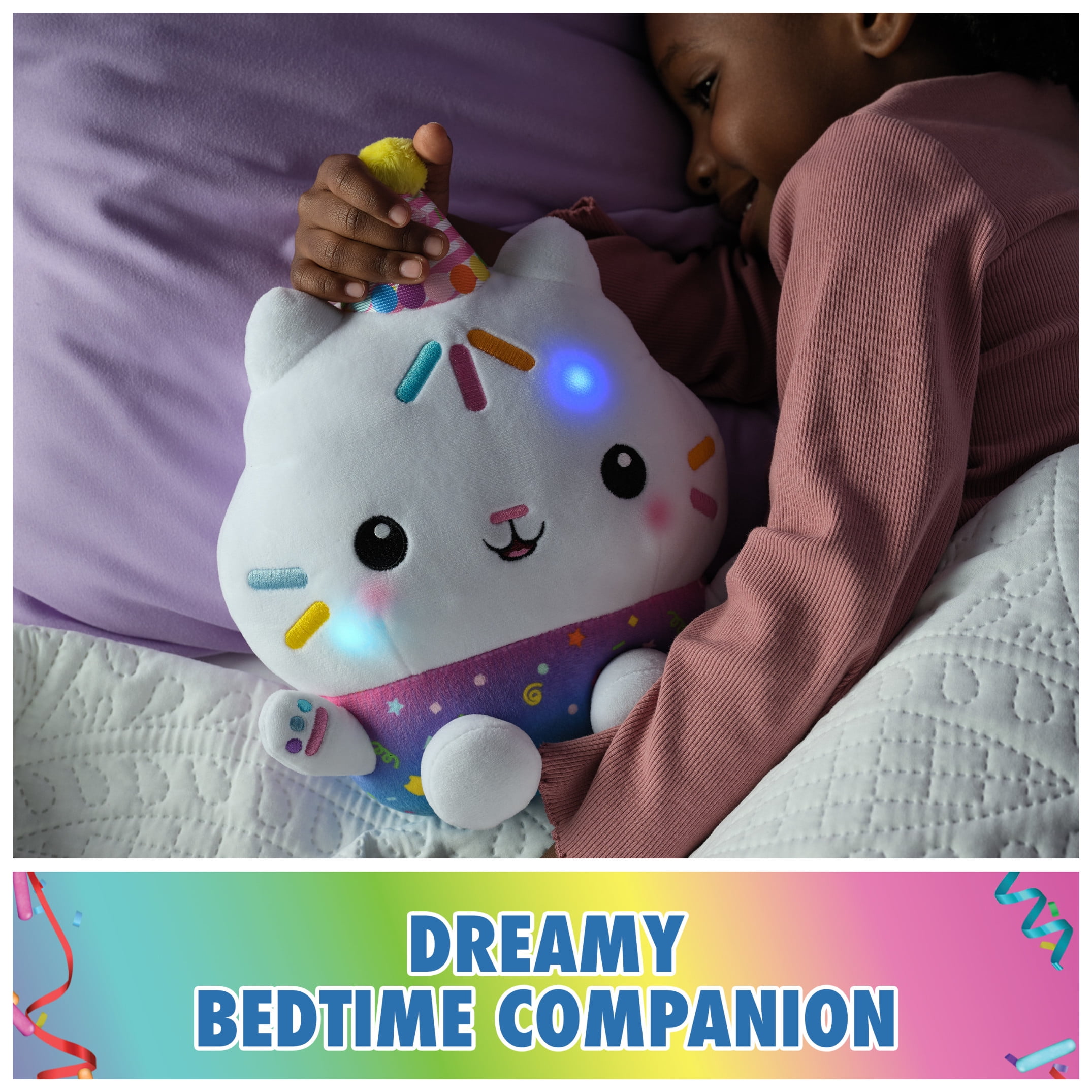 Gabby’s Dollhouse Celebrations, Sprinkle Party Cakey Cat 10-Inch Interactive Plush Toy