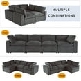 thumbnail image 5 of 133.9" Cloud Couch U-Style Modular Sofa, Gray Modern Sectional Couches for Living Room, Upholstered with Storage, USB Ports, Wireless Charging, Bluetooth Speaker, 5 of 19