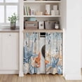 thumbnail image 6 of Blue Coastal Kitchen Curtain for Berdoom Living Room Cafe 45 Inch Length, Summer Beach Starfish Weeping Eucalyptus Vintage Tiers Curtains Light Filtering Drapes Window Treatment 2 Panels 52"Wx45"L, 6 of 8