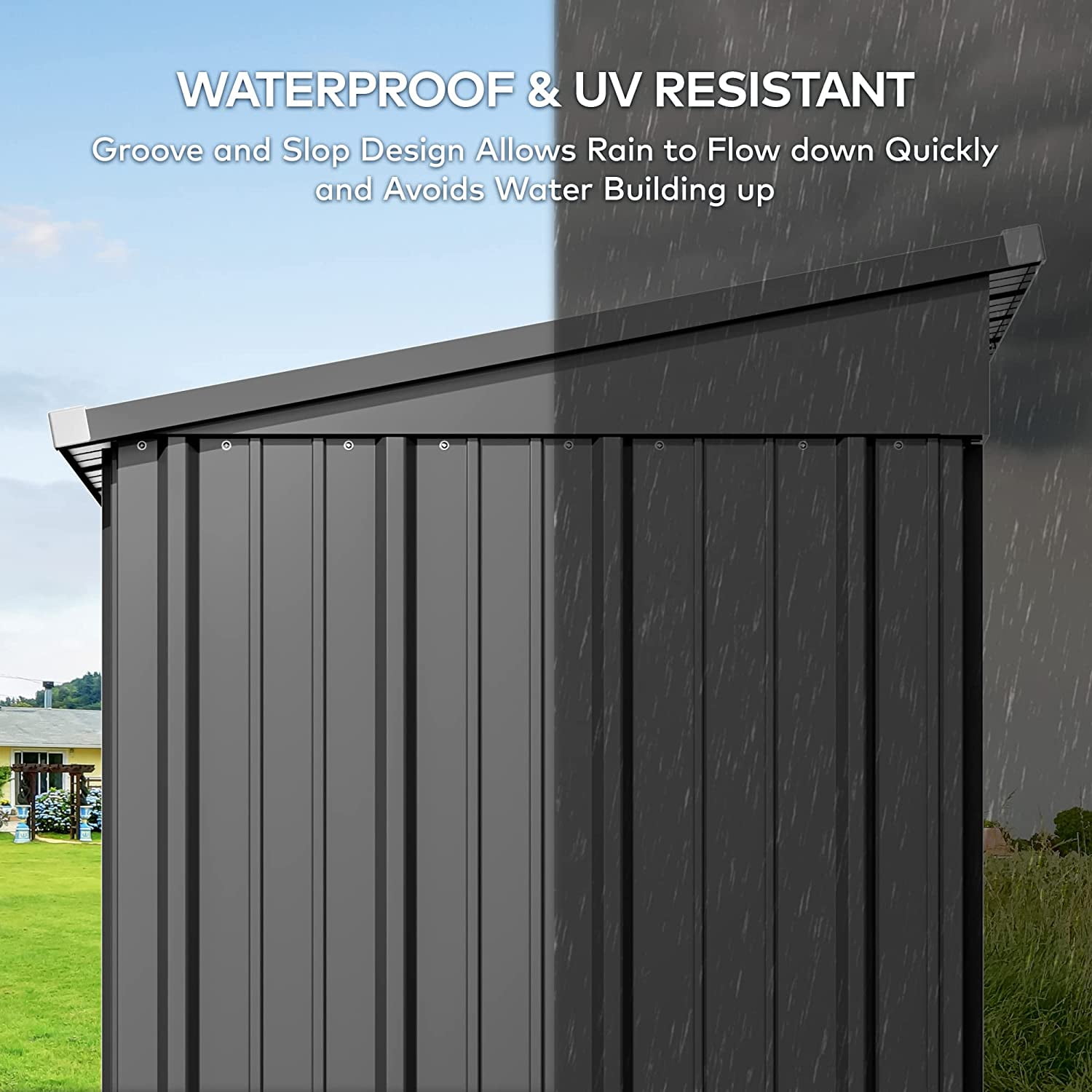 Lofka 5'x 3'Outdoor Storage Shed, Metal Outdoor Storage Cabinet with Single Lockable Door, Waterproof Tool Shed, Backyard Shed for Garden, Patio and Lawn,Grey