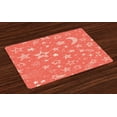 thumbnail image 1 of Ambesonne Coral Place Mats Set of 4, Moon and Stars Space, Standard Size, Coral White, 1 of 4