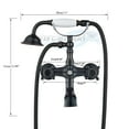 thumbnail image 6 of feetron Oil Rubbed Bronze Clawfoot Tub Faucet 2 Ceramic Handle Hand Shower Wall Mount Bathtub Filler, 6 of 11