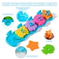 thumbnail image 5 of Amchsuri 21Pcs Mold Free Bath Toys for Toddlers 1-3, Sea Animal Shape Sorting Stacking Tub Toys with Mesh Bag, 5 of 8