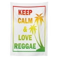thumbnail image 3 of Ambesonne Rasta Tablecloth Rectangular Table Cover, Keep Calm Words Reggae, 60"x84", Pale Green Yellow, 3 of 4