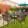 thumbnail image 4 of W WARMHOL 5-Piece Outdoor Patio Dining Set, All-Weather Cast Aluminum Patio Furniture Set for Backyard Garden Deck with 4 Chairs, 4 Cushions and 38.5" Round Table, 2" Umbrella Hole, 4 of 7