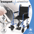 thumbnail image 3 of monicare *FDA APPROVED* Transport Wheelchair, Folding Transport Chair with Swing Away Footrests and Flip Back Backrest, 250lbs Weight Capacity, Blue, 3 of 11