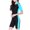 Blue, variant on TOOYOU Women's Surfing Wetsuit Swimwears Rash Guards Diving Clothing Short Surf Suit Fashion Sleeved Swimsuit Sun Suit Blue