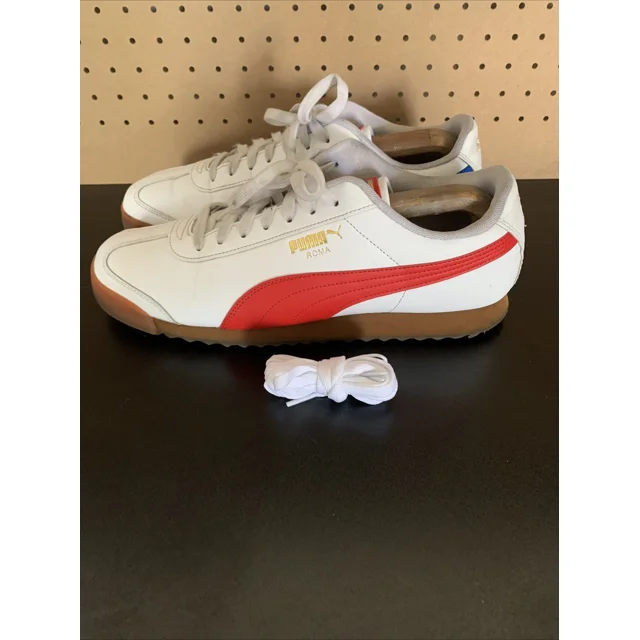 Mens Size 12 PU & MA Roma RWB 38834101 White Synthetic Lace Up Lifestyle Sneakers