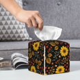 thumbnail image 6 of Yiaed Sunflowers Leaves Print Tissue Box Cover, PU Leather Decorative Organizer for Tabletop, Bathroom, Car, Office Creative Decorative, 6 of 7