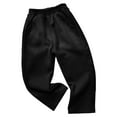 thumbnail image 5 of HVOBTTY Toddler Straight Leg Trousers, Fall Long Pants for Kid, Kids Casual Comfortable Solid Color Pocketed Cuffed Fleece Warm Long Pants Black, 11-12 Years, 5 of 5