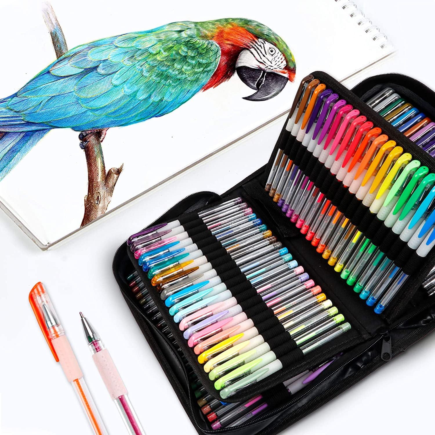 Soucolor Gel Pens Set for Adult Coloring Books 60 Colored Multicolors