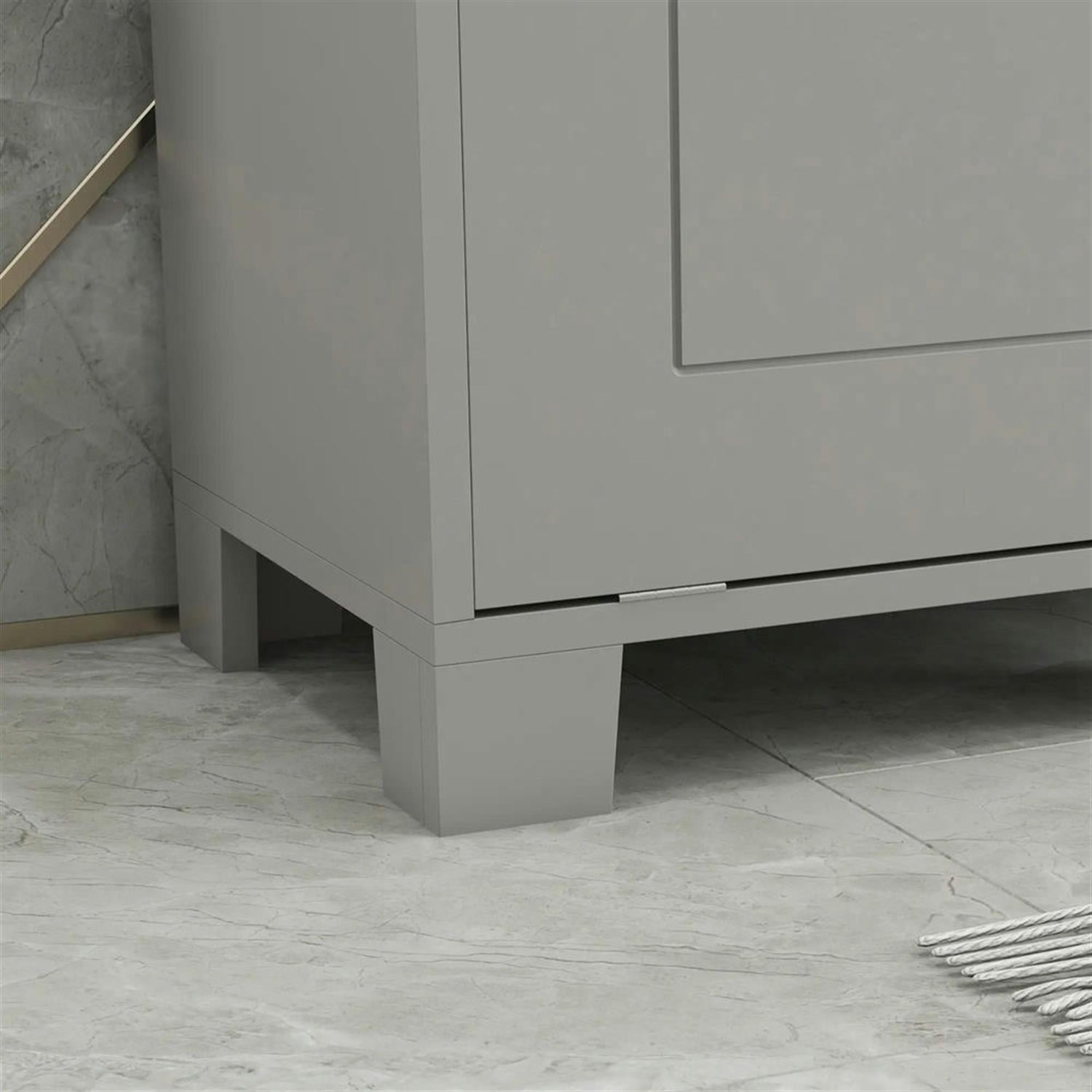 Demi Bonn 31" Bathroom Storage Cabinet with Tilt-Out Trash, Laundry Cabinet with Tilt Out Laundry Basket for Kitchen, Living Room, Gray