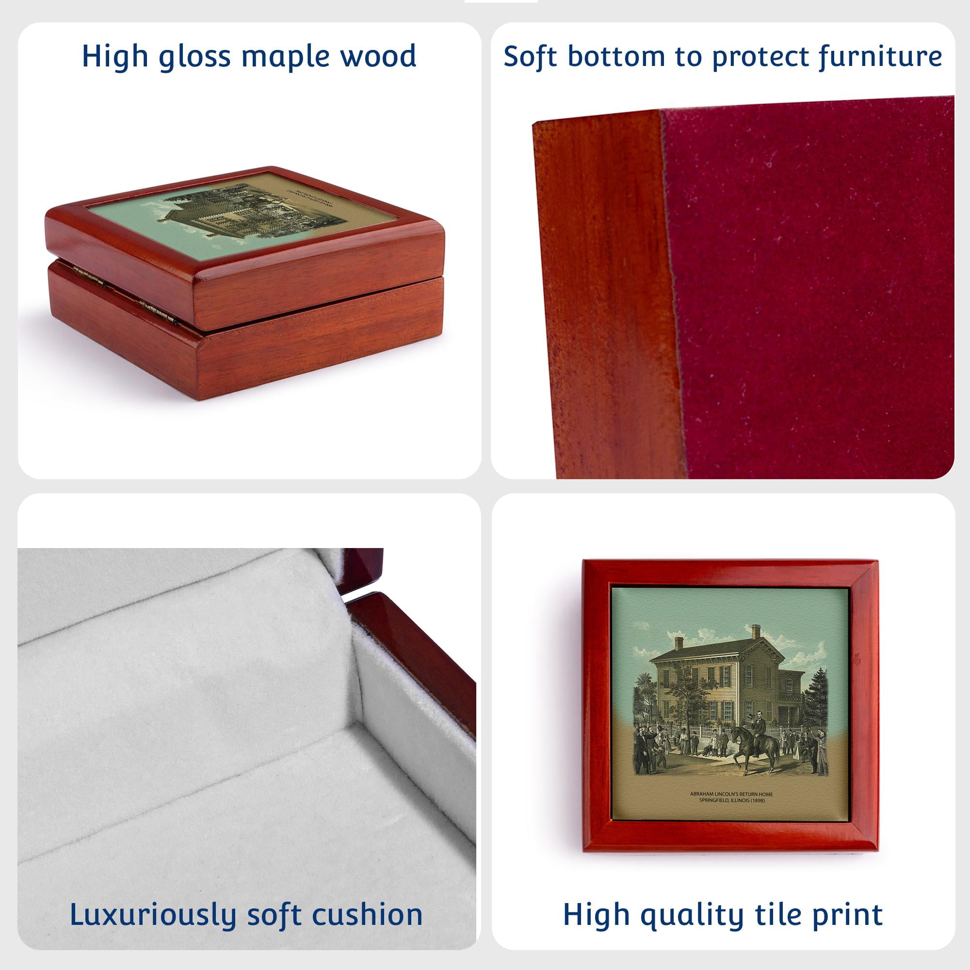 3dRose, Abraham Lincolns Return Home Springfield, Illinois (1898), Jewelry Box 5.5x5.5 inch with 4 inch tile