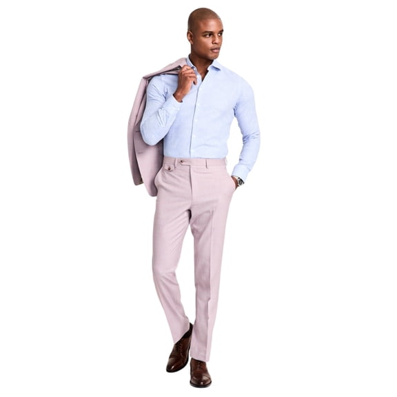 Tayion Mens Regular fit Dress Pants 44 / 32 Pink Windowpane