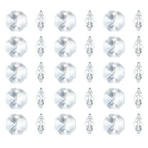 Uxcell K9 Crystal Octagon Beads with 2 Holes Pendants, 100 Pack 14mm Chandelier Prisms Hanging Beads Clear