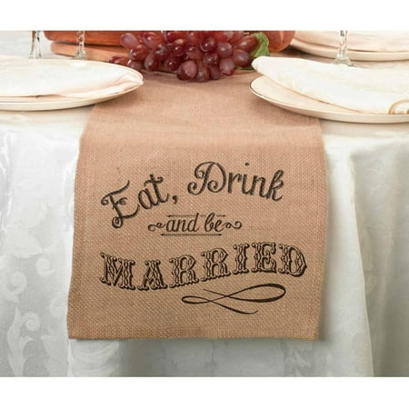 Lillian Rose Eat, Drink and Be Married Burlap Table