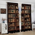 thumbnail image 3 of Vintage Bookshelf Blackout Curtain,Library Vintage Old Bookshelf,Window Drapes for Kids Boys Girls Living Room Bedroom 26"W x 63"L (Pack of 2), 3 of 6