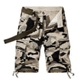 thumbnail image 1 of Pantalones cortos cargo recortados con bolsillos con botones y cremallera de camuflaje informal para hombre Pompotops  oipoqjl41383, 1 of 8