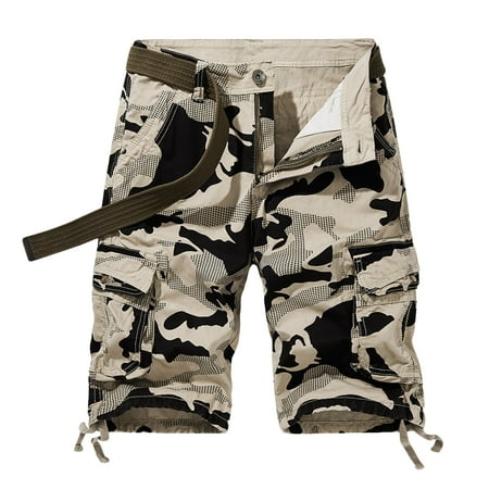 

Juebong Men s Camo Cargo Shorts Armygreen Gym Shorts Summer Casual Hiking Gym Sweatpants with Button Pocket 4X-Large Khaki