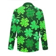 thumbnail image 5 of Levmjia Men's Suit Jacket Corduroy Blazer St. Patrick's Day Green Shamrocks Print Single - Breasted Pocket Stretch S - 4XL Formal Casual Party Outfit, 5 of 8