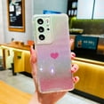thumbnail image 5 of for Samsung Galaxy S21 Ultra Case Holographic Iridescent, Gradient Bling Glitter Clear Case with Camera Lens Cover Soft Shockproof Cute Heart S21 Ultra Women Phone Case 6.8" (Pink Heart), 5 of 6