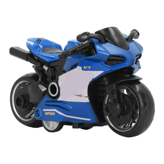 Jouet de Moto à Rétrofriction, Alliage Haute Simulation Intérieur Flexible et Détaillé Modèle de Moto Robuste pour Collection Rouge, Bleu, Vert, Gris