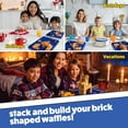thumbnail image 3 of Building Brick Electric Waffle Maker- GREY with 2 Construction Eating Plates- Cook Fun Buildable Gingerbread Man Waffles in Minutes- Revolutionize Breakfast - Stack & Build on Serving Dishes Xmas Gift, 3 of 8