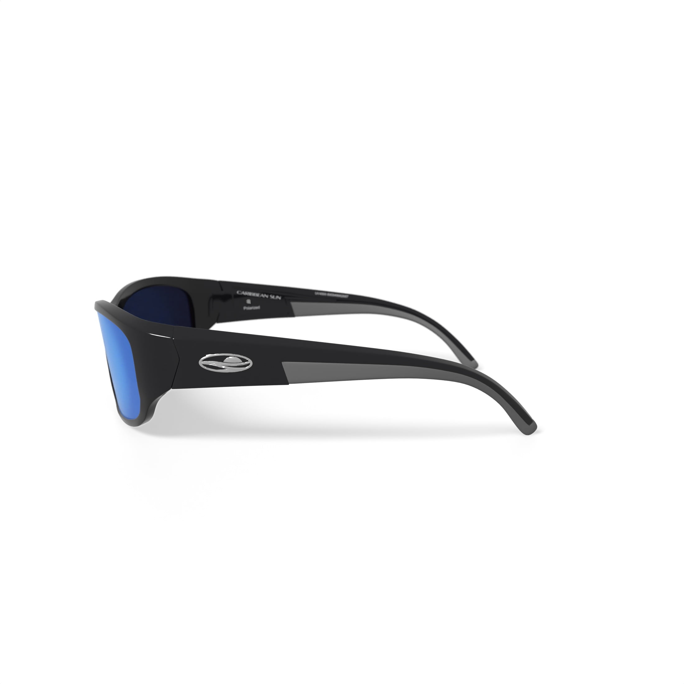 Caribbean Sun Rx'able Unisex Polarized Sport Sunglasses, Edisto, Shiny Black, 59-15-135