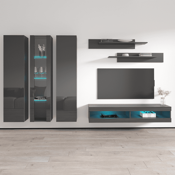 Fly C 34TV Wall Mounted Floating Modern Entertainment Center