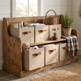 thumbnail image 6 of GRANNY SAYS Cube Storage Bins with Leather Handles, 11 Inch Collapsible Fabric Storage Bins for Closet Organization, Clothing Storage Bins for Shelves, 6-Pack, Khai, 6 of 7