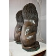 thumbnail image 5 of Nifao Pair Of Lions Sitting on Base Very Detailed Bronze Statues – Home Decor Sculpture, 13"L x 26"W x 34"H, 5 of 11