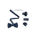 thumbnail image 3 of INSPIRE CHIC Men's Solid Color Necktie Pre-Tied Bow Tie and Pocket Square Set Ties for Wedding Business Navy Blue One Size, 3 of 7