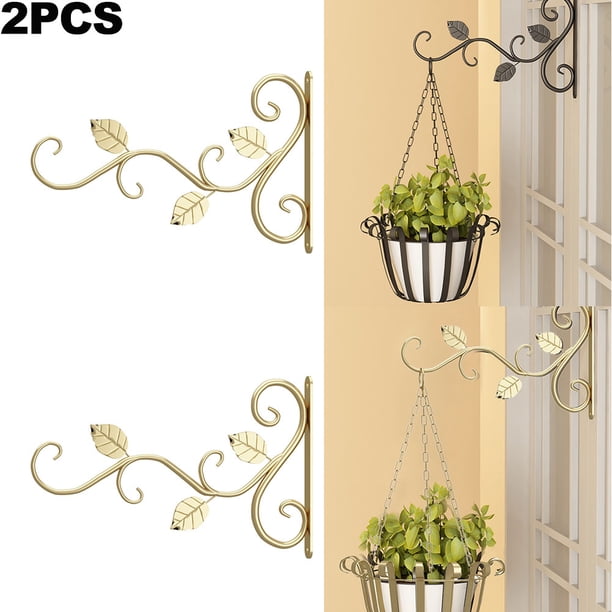 Estante para Macetas Pared Hierro Europeo Estante para Flores Pared Rábano Verde Estante para Orquídeas para Balcón Interior (dorado)