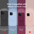 thumbnail image 6 of for iPhone 13 Pro Case,[with Ring Stand][Support Magnetic Car Mount] [Anti-Scratch Microfiber Lining] Slim Shockproof Silicone Phone Case for iPhone 13 Pro 6.1 Inch - Light Blue, 6 of 14