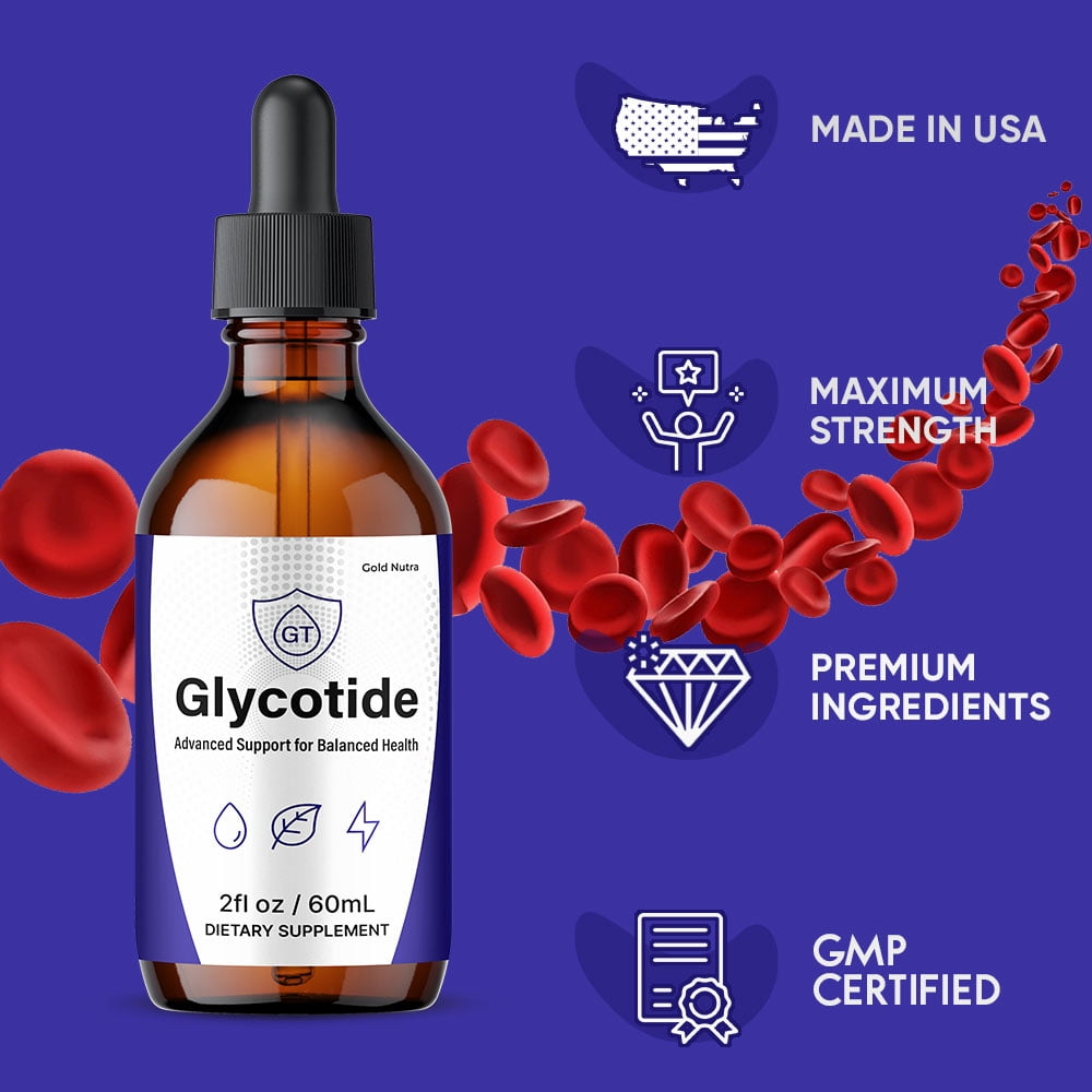 Glycotide Drops Liquid Supplement, Glyco tide Supplement, All Natural Formula, 60 mL per Bottle (2 Pack)