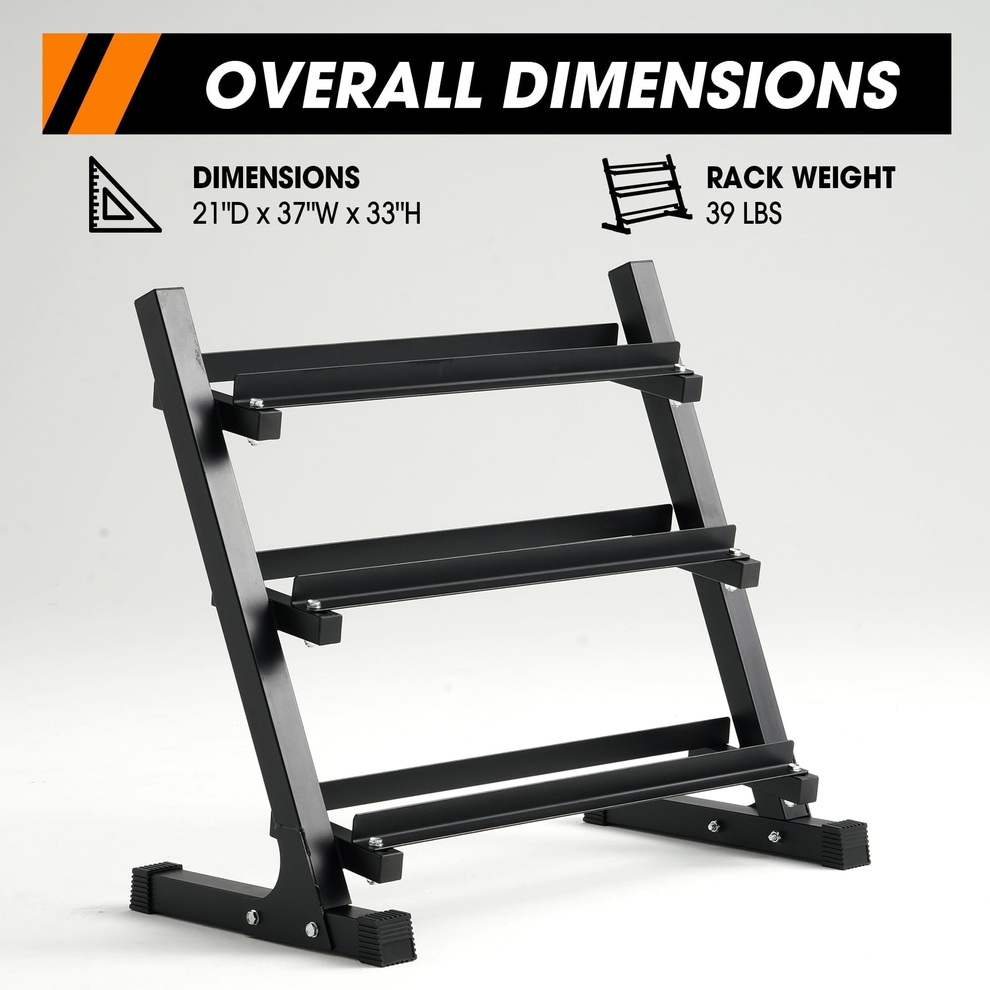 Mikolo 3 Tier Dumbbell Storage Rack Stand, 1100LBS Weight Capacity