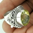 thumbnail image 2 of Natural Lemon Quartz Tribal Ring, Handmade Fine Jewelry For Women, Statement Ring, Expensive Ring, Boho Chic Bohemian Ring, Best Friend Gifts, Mothers Day Gifts (lemon-quartz, Size 7), 2 of 3
