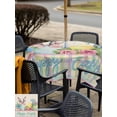 thumbnail image 4 of Easter Outdoor Tablecloth - 60x60 Inch Square Dining Table Cover, Vintage Colorful Bunny Eggs Flowers Polka Dot Plaid Waterproof Outdoor Table Cloth with Umbrella Hole & Zipper for Picnic/Patio/Party, 4 of 7
