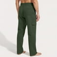 thumbnail image 3 of Cargo Joggers Sweatpants for Men Open Bottom Wide Leg Sweatpants with Pockets Straight Leg Solid Cargo Sweats Lounge Pants Drawstring Lightweight Baggy Gym 2025 Joggers for Yoga,Green M, 3 of 6