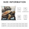 thumbnail image 5 of JRXY Turtle Throw Pillow Cover Set of Plant Vintage Steampunk Novelty midcentury Brown Square Oversized Decorative Pattern Washable Couch Outdoor Bed Sofa Porch Dorm Pillow Cases  White, 5 of 5