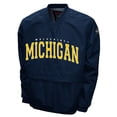 thumbnail image 2 of Men's Franchise Club Navy Michigan Wolverines Members Windshell V-Neck Pullover Jacket, 2 of 3