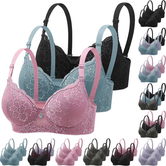 3 Pack Wireless Jelly Bras for Women JIANLAI Unpadded and Unlined Wireless Bra, Perfect Racerback Everyday Lingerie