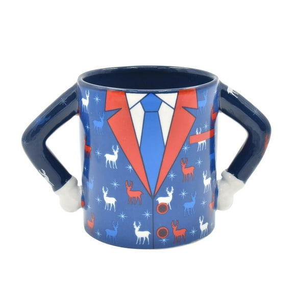 HOLIDAY TIME REINDEER SUIT DESIGN UGLY SWEATER MUG