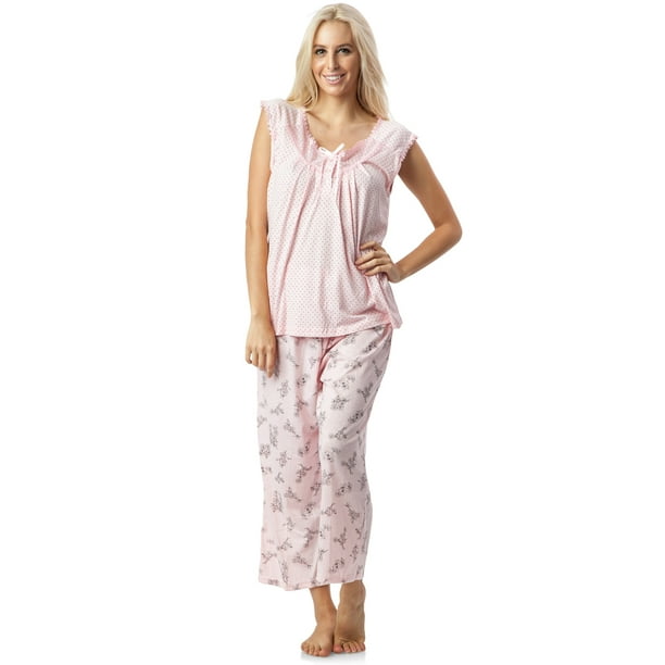 Casual Nights Casual Nights Women's Sleeveles Floral Lace Capri