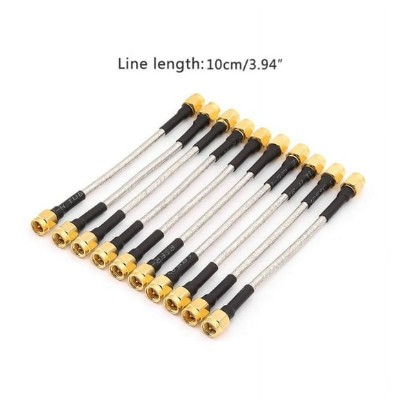 OUSITAID 10 Pcs Câble Queue de Cochon SMA Mâle vers SMA Mâle RG402 Connecteur Semi-Rigide 10 cm Câbles Coaxiaux
