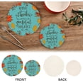 thumbnail image 3 of SKYSONIC 2 pcs Thanksgiving Quote Fall Harvest Pot Holders Trivets, Heat Resistant Trivets,Pumpkin Corn Leaf Cotton Thread Weave Mats for Hot Pads Pans Pot Bowl Teapot, 3 of 7