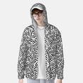 thumbnail image 3 of Pofeuu Weave Geometric Print Sun Protection Outdoor Lightweight Full Zip UV Cooling Hoodie Long Sleeve Summer Clothing for Outdoor Hiking-Medium, 3 of 5